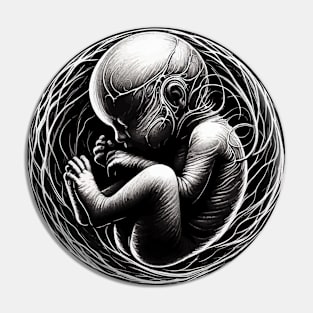 Monochromatic Embryology Outline Pin