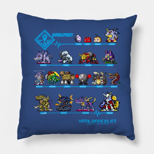 digimon vital bracelet gabumon ex Pillow by DeeMON