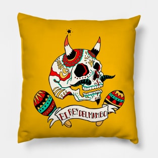 El Rey del Mambo mexican skull  calavera mexicana Pillow