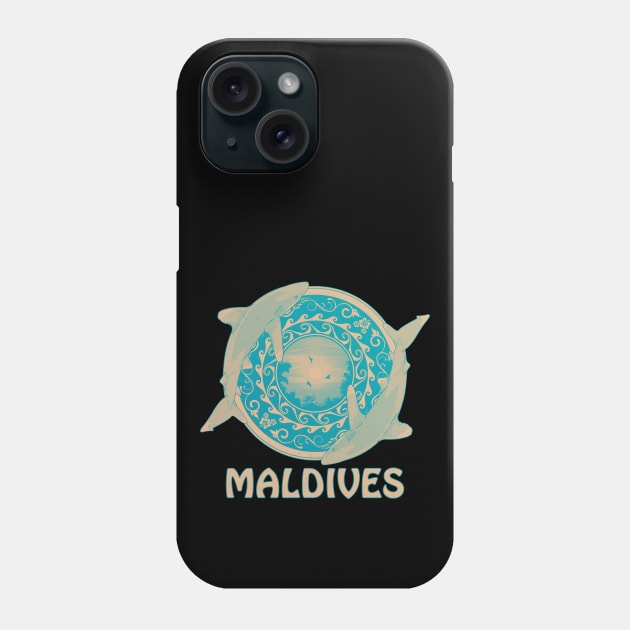 Maldives Oceanic Whitetip sharks Phone Case by NicGrayTees