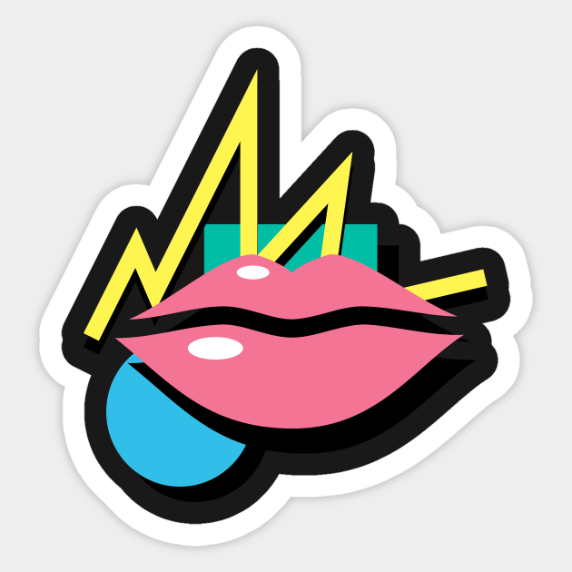 retro 90s aesthetic vaporwave lips vaporwave sticker teepublic