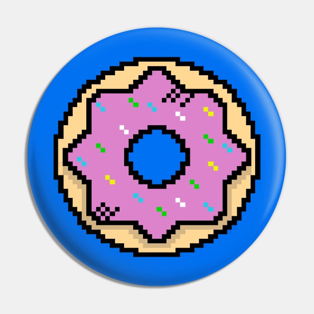 Cute Pink Donut - Pixel Icon Pin by Lionti_design