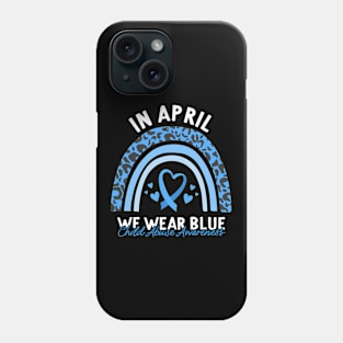 Child Abuse Prevention Awareness Month Blue Ribbon gift idea Phone Case