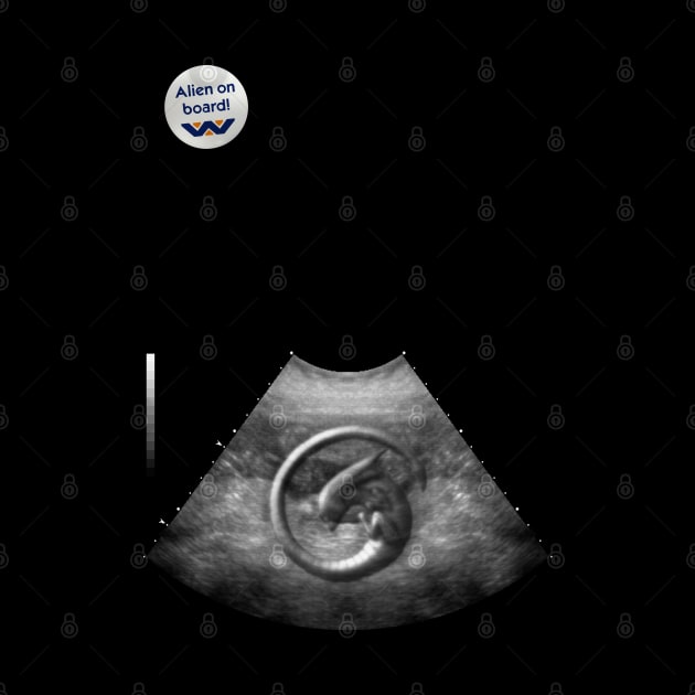 Alien on Board - Ultrasound - badge variant by adam@adamdorman.com