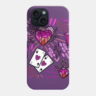 Pink Diamond Heart Phone Case