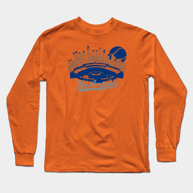 Dodger Stadium And Los Angeles Skyline Long Sleeve T-Shirt