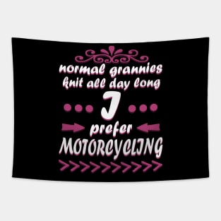 Motorcycling Grandma Biker Bride Motorcycle Tapestry