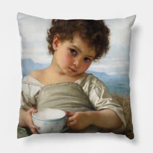 La Tasse De Lait by William-Adolphe Bouguereau Pillow