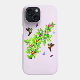 Hummingbirds and Butterflies Phone Case