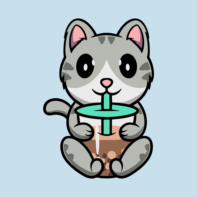 Cute Kitten enjoying Boba tea by Cubbone