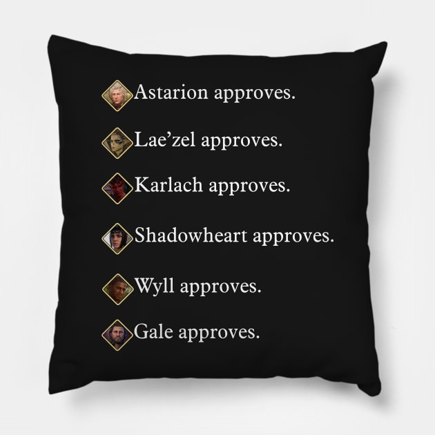 Party approves ~ Baldur's Gate 3 Pillow by Ruxandas