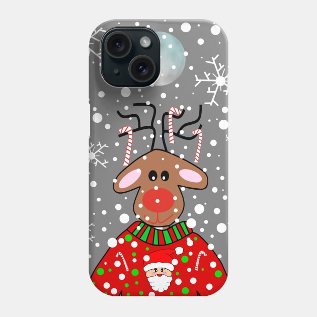 SNOWSTORM Reindeer Xmas Phone Case by SartorisArt1