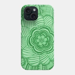 Seaweed Green Floral Snowflakes Phone Case