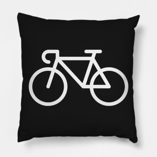 Racing Bicycle / Bike (Icon / Pictogram / Pictograph / White) Pillow