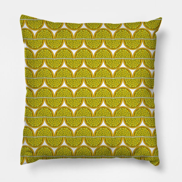 Wavy Lemon Pillow by faiqawaheed