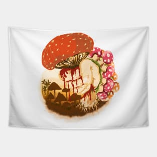 Crushed mushroom in bloodshed Tapestry