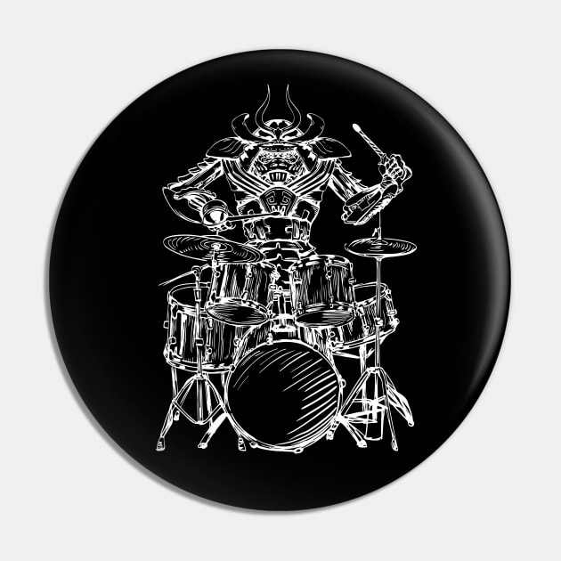 SEEMBO Samurai Playing Drums Drummer Musician Drumming Band Pin by SEEMBO