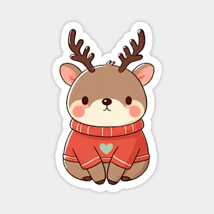 Fat Christmas Deer Magnet