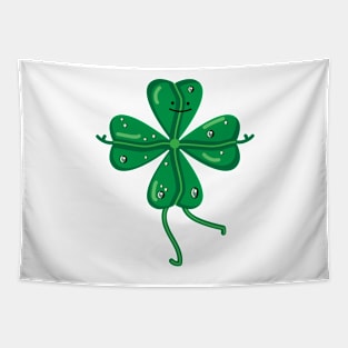 Funny dancing shamrock Tapestry