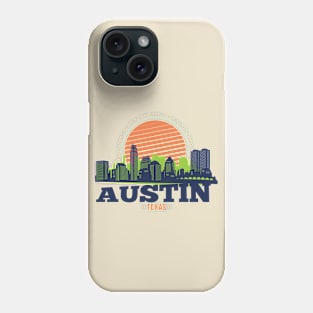 Retro Austin, Texas Skyline Phone Case