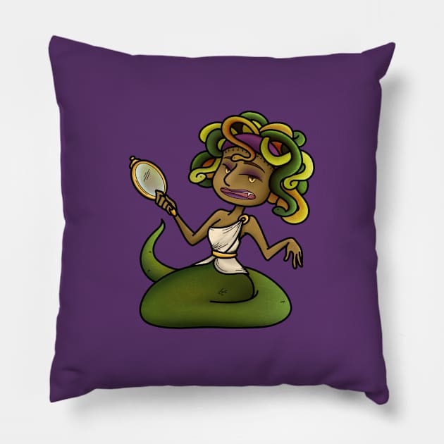 Little Medusa Pillow by candice-allen-art