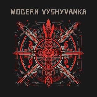 Ukrainian Modern Embroidery with Elements of Ancient Slavic Runes T-Shirt