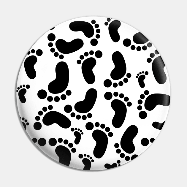 Funny Footprints Pattern Pin by Valentin Cristescu