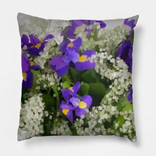 Purple Iris and baby’s breath Pillow