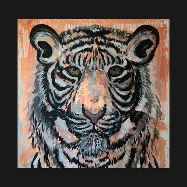 Inner Light Abstract Tiger Art by angieslittleart