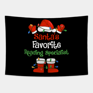 Santa's Favorite Reading Specialist Funny Christmas Pajamas Tapestry