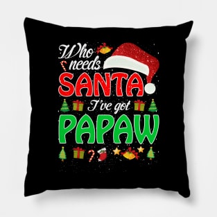 Who Needs Santa Ive Got Papaw Funny Matching Family Christmas Gift Pillow