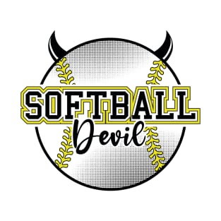 Softball Devil Black T-Shirt