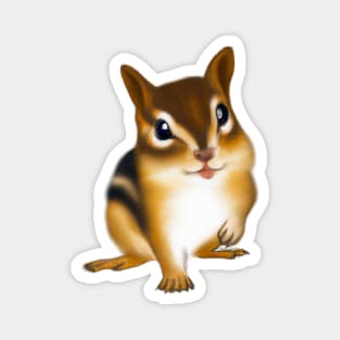 Cute Chipmunk Drawing Magnet