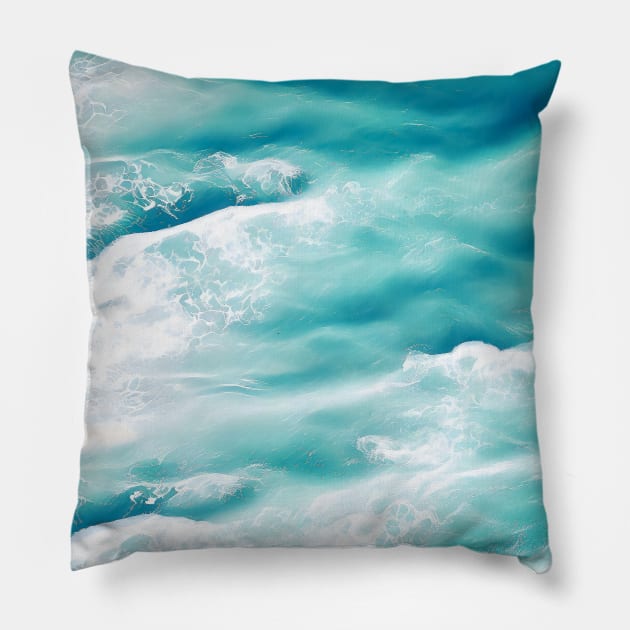 Ocean vibes waves pattern Pillow by TomFrontierArt