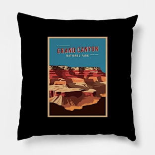 Grand Canyon National Park Minimalist Retro Poster Pillow