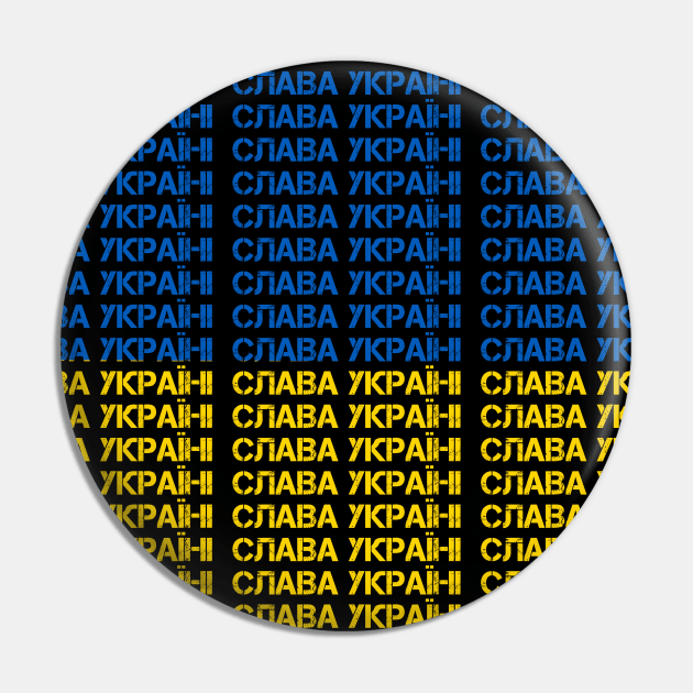 Slava Ukraini Flag Pin by Scar