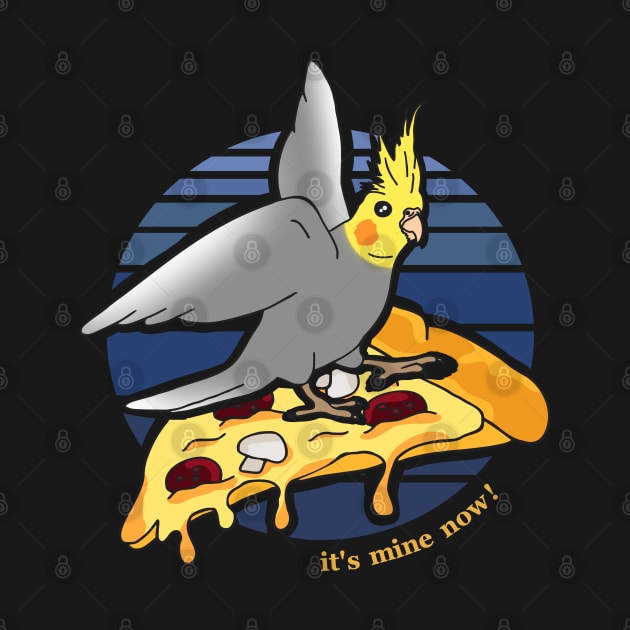 cockatiel on pizza - funny doodle - it's mine now! by FandomizedRose