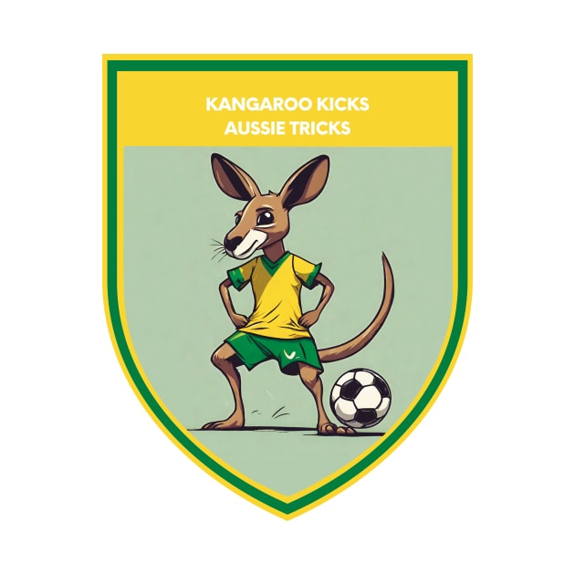 Kangaroo Kicks & Aussie Tricks Australian Soccer Design by LozsArt