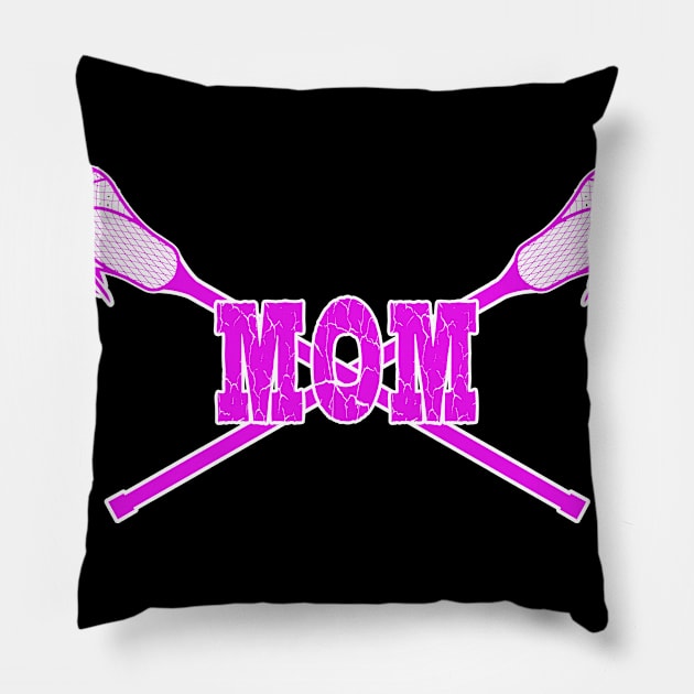 Lacrosse Mom with LAX Sticks Pillow by tropicalteesshop