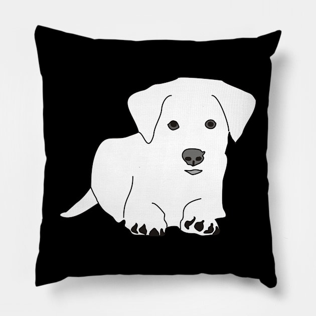 Cute Dog Line Art Drawing Pillow by Alex