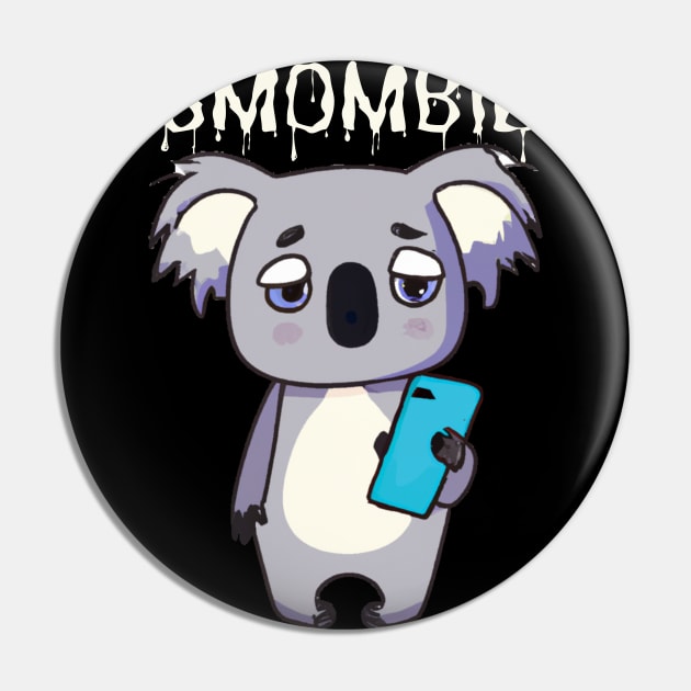 Smombie Coala, Bored Coala With Mobile Phone Pin by maxdax