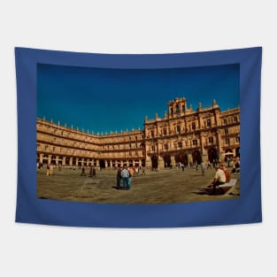 Spain. Salamanca. Plaza Mayor. Tapestry