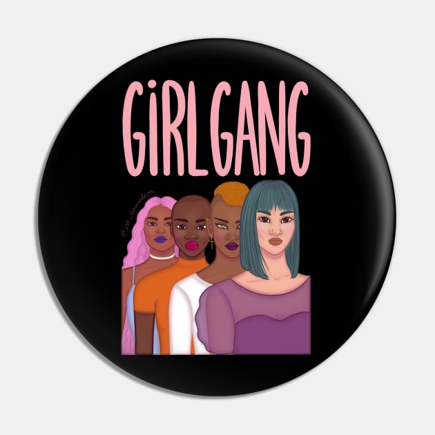 Girl Gang Pin by @isedrawing