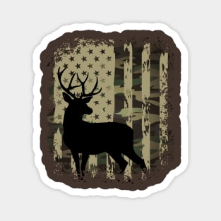 Camo US Flag Deer Elk Buck Camoflage Hunting Hunter Dad Magnet