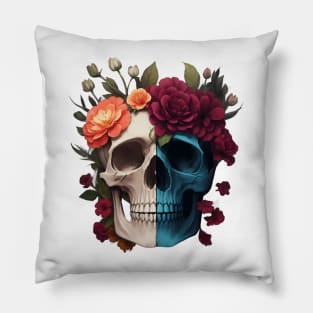 Floral skull Pillow