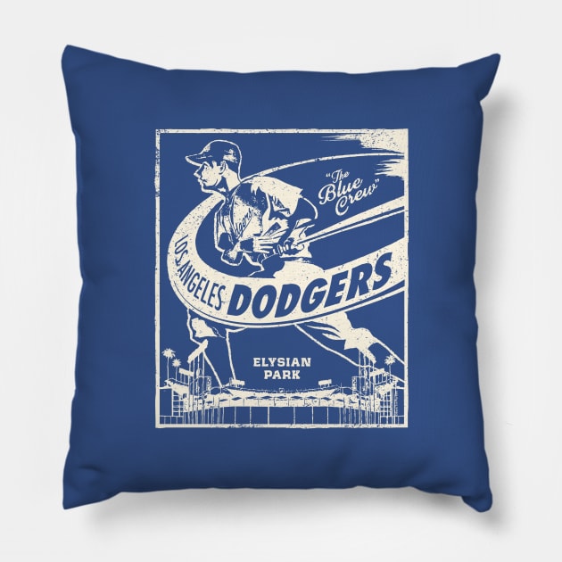 Vintage Dodger Batter by Buck Tee Pillow by Buck Tee