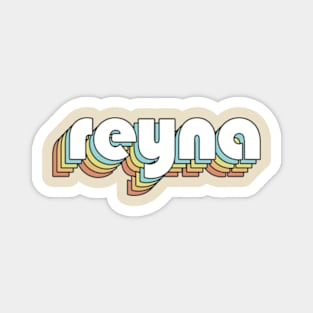 Reyna - Retro Rainbow Typography Faded Style Magnet