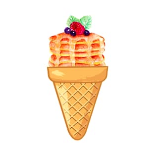 PANCAKE ICE CREAM - THE THE BAKERY FOOD COLLECTION - BREAKFAST FOOD ICE CREAM DESIGNS T-Shirt