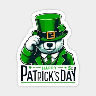 Happy st patricks day funny green bear Magnet