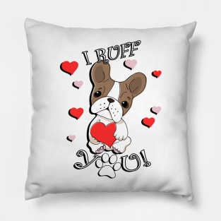 French Bulldog Mom Valentine’s Day Hearts & Frenchie Pillow